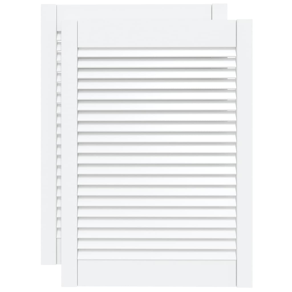 Portes d'armoires Vidaxl avec des lattes 2 pcs 69x49.4 cm Pine solide blanc