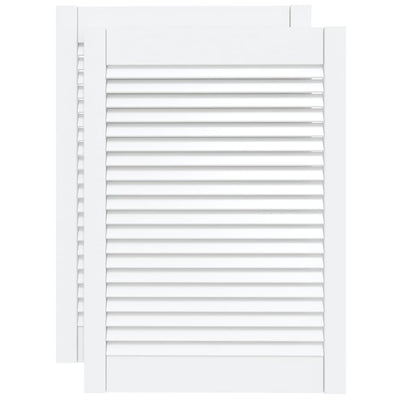 Portes d'armoires Vidaxl avec des lattes 2 pcs 69x49.4 cm Pine solide blanc