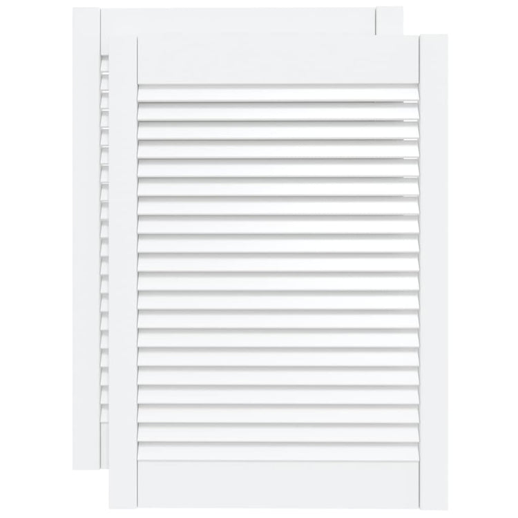 Portes d'armoires Vidaxl avec des lattes 2 pcs 69x49.4 cm Pine solide blanc