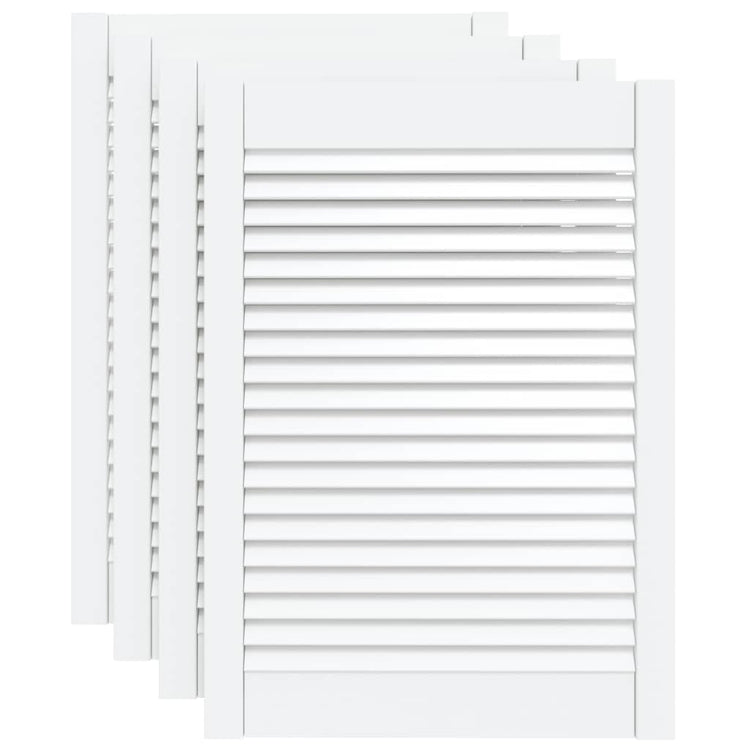 Portes d'armoires Vidaxl avec des lattes 4 pcs 69x49.4 cm Pine solide blanc