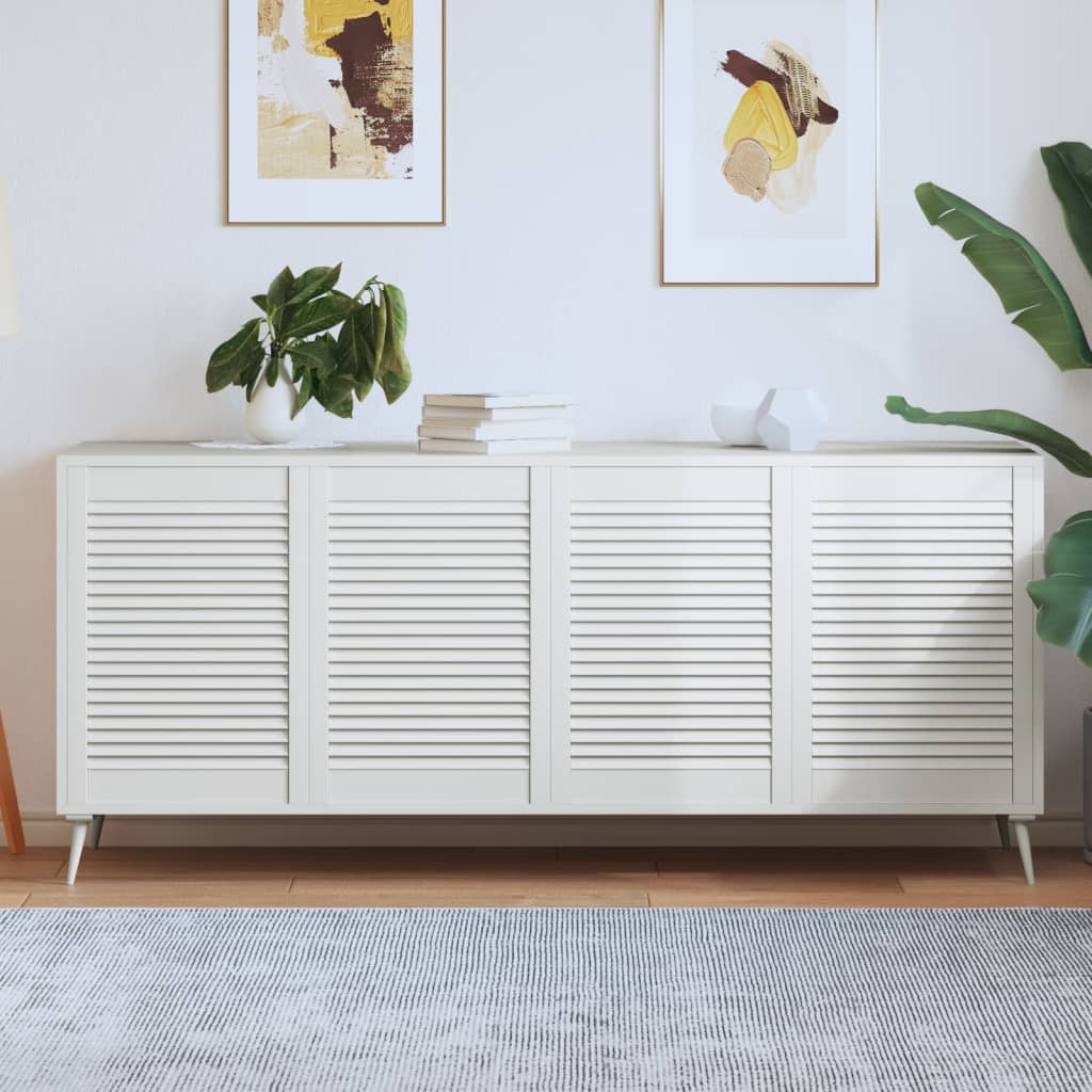 Portes d'armoires Vidaxl avec des lattes 4 pcs 69x49.4 cm Pine solide blanc
