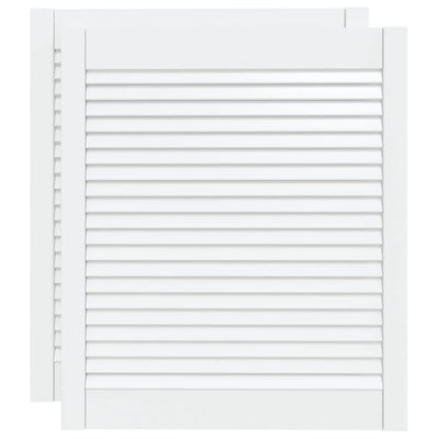Portes d'armoire Vidaxl avec des lattes 2 pcs 69x59.4 cm Pine solide blanc