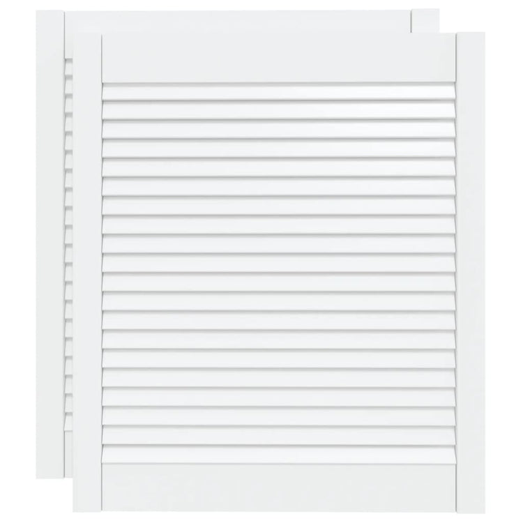 Portes d'armoire Vidaxl avec des lattes 2 pcs 69x59.4 cm Pine solide blanc