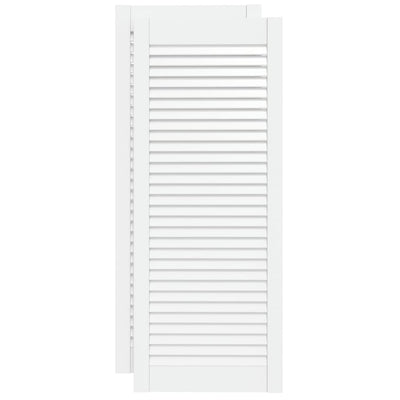 Portes d'armoire Vidaxl avec des lattes 2 pcs 99.3x39.4 cm Bois de pin blanc