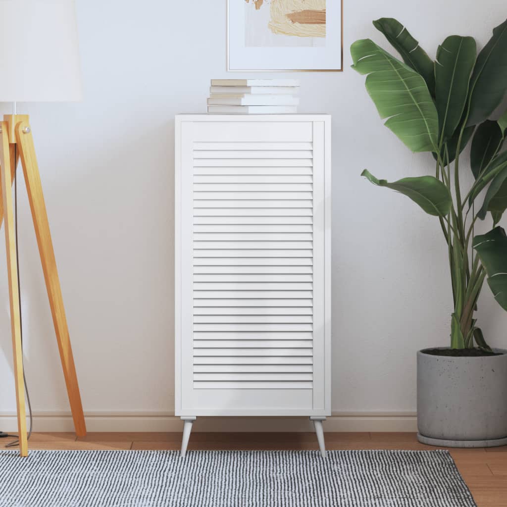 Porte d'armoire Vidaxl avec lattes 99.3x49.4 cm Pine solide blanc