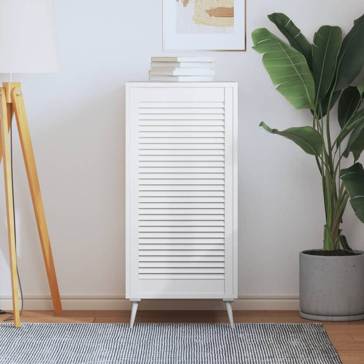 Porte d'armoire Vidaxl avec lattes 99.3x49.4 cm Pine solide blanc