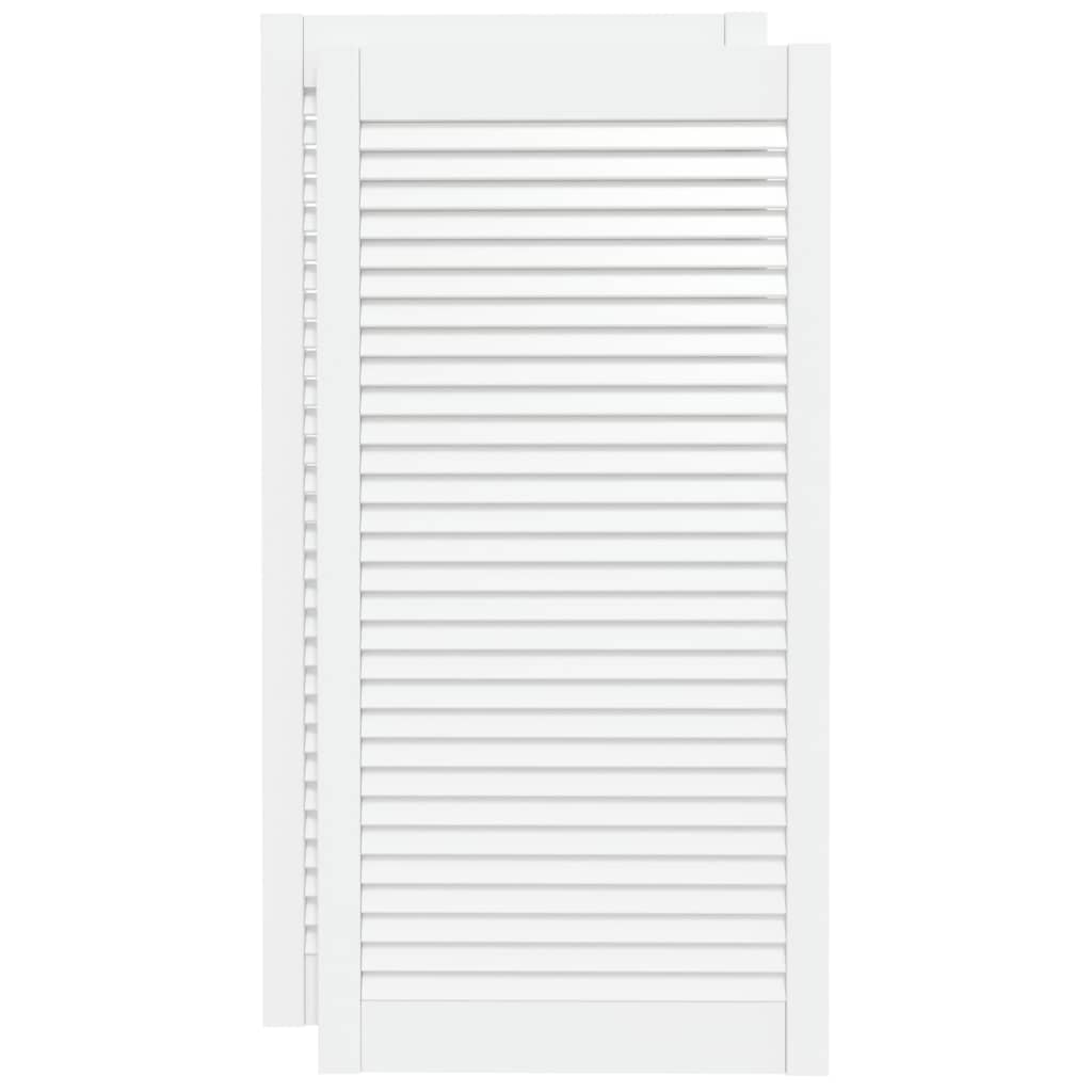 Portes d'armoires Vidaxl avec des lattes 2 pcs 99.3x49.4 cm Bois de pin blanc