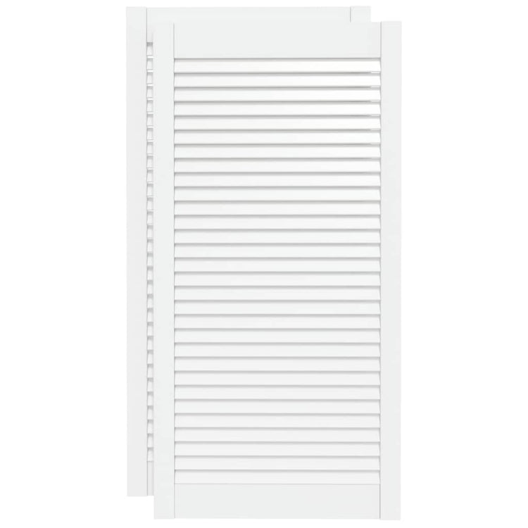 Portes d'armoires Vidaxl avec des lattes 2 pcs 99.3x49.4 cm Bois de pin blanc