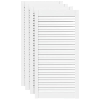 Portes d'armoires Vidaxl avec des lattes 4 pcs 99.3x49.4 cm Bois de pin blanc