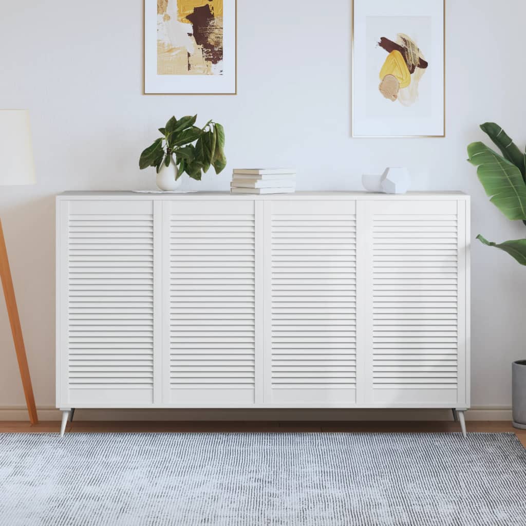 Portes d'armoires Vidaxl avec des lattes 4 pcs 99.3x49.4 cm Bois de pin blanc