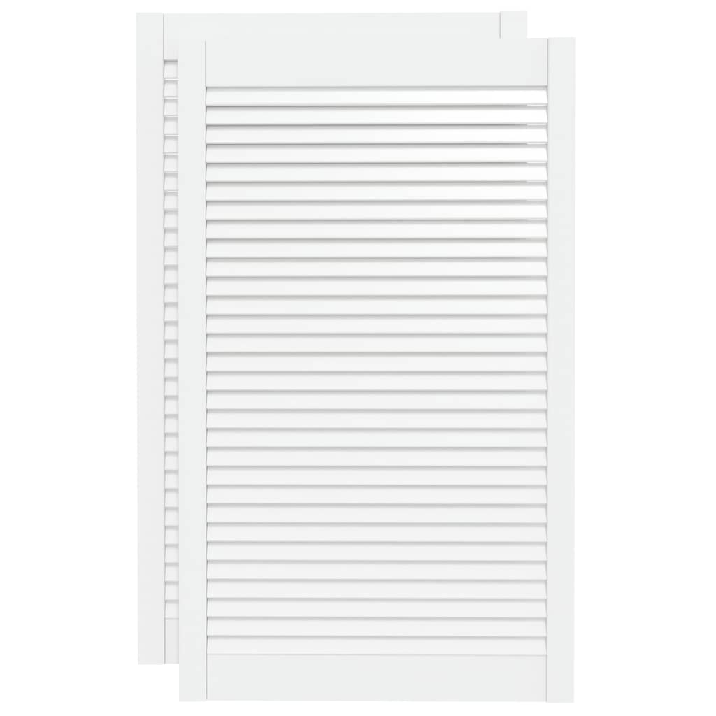 Portes d'armoire Vidaxl avec des lattes 2 pcs 99.3x59.4 cm Bois de pin blanc
