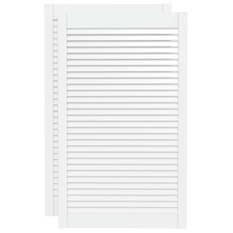 Portes d'armoire Vidaxl avec des lattes 2 pcs 99.3x59.4 cm Bois de pin blanc
