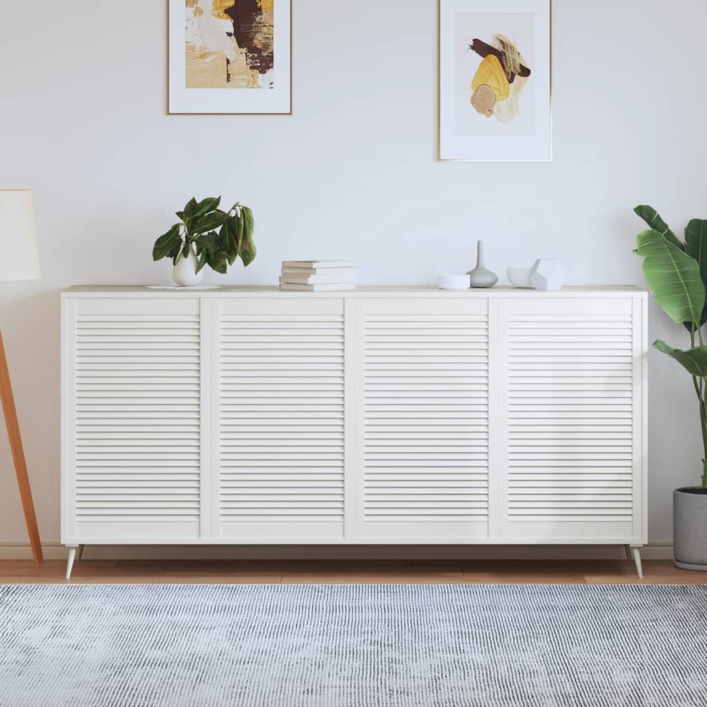 Portes d'armoire Vidaxl avec des lattes 4 pcs 99.3x59.4 cm Bois de pin blanc
