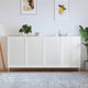 Portes d'armoire Vidaxl avec des lattes 4 pcs 99.3x59.4 cm Bois de pin blanc