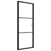 Vidaxl Porte intérieure 76x201.5 cm Verre ESG et noir en aluminium