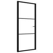 Vidaxl Porte intérieure 102.5x201.5 cm Verre ESG et noir en aluminium - afbeelding 2