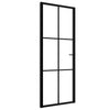 Vidaxl Porte intérieure 76x201.5 cm Verre ESG et noir en aluminium