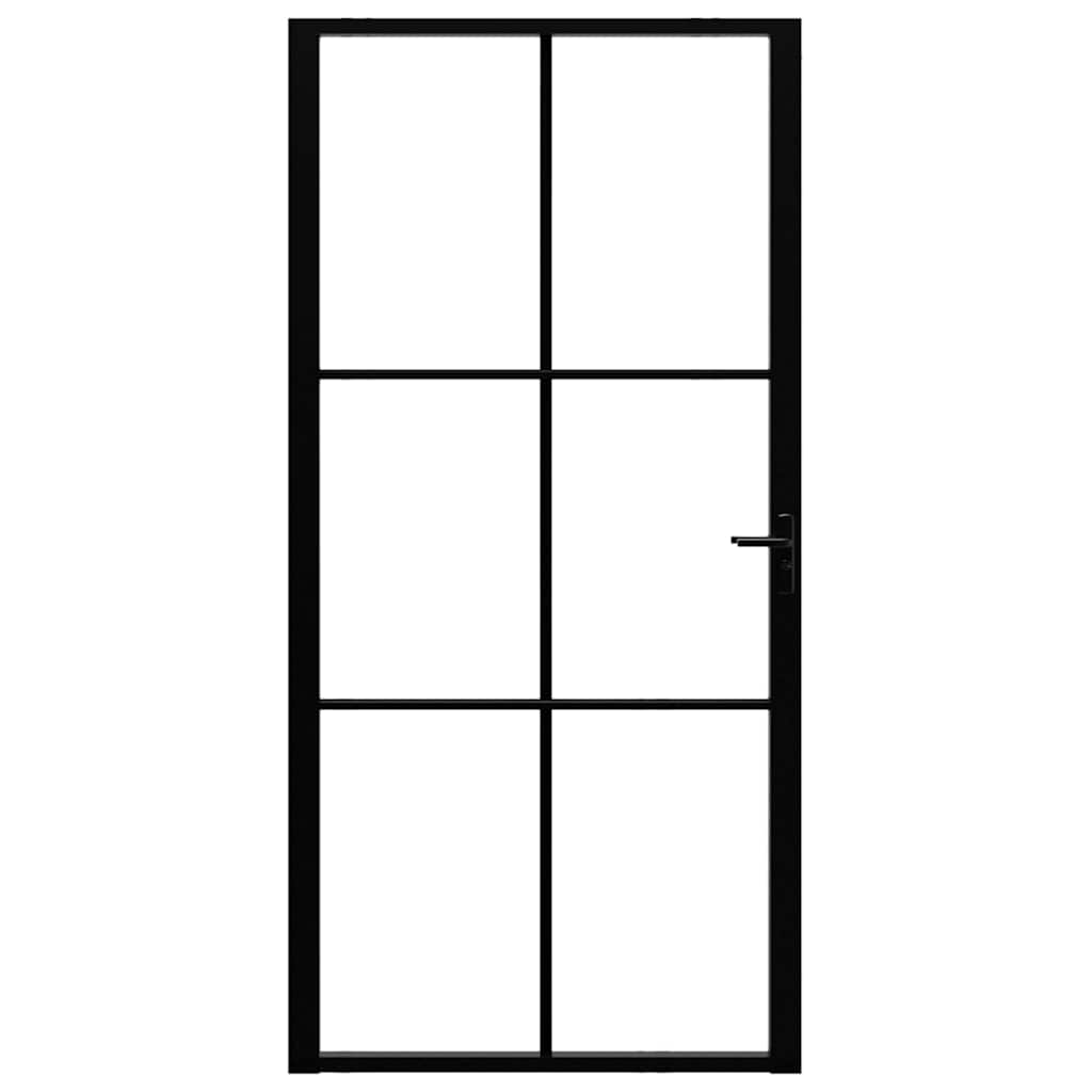 Vidaxl Porte intérieure 102.5x201.5 cm Verre ESG et noir en aluminium