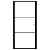 Vidaxl Porte intérieure 102.5x201.5 cm Verre ESG et noir en aluminium - afbeelding 3