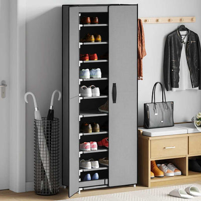 Armoire à chaussures vidaxl 60x30x166 cm tissu gris