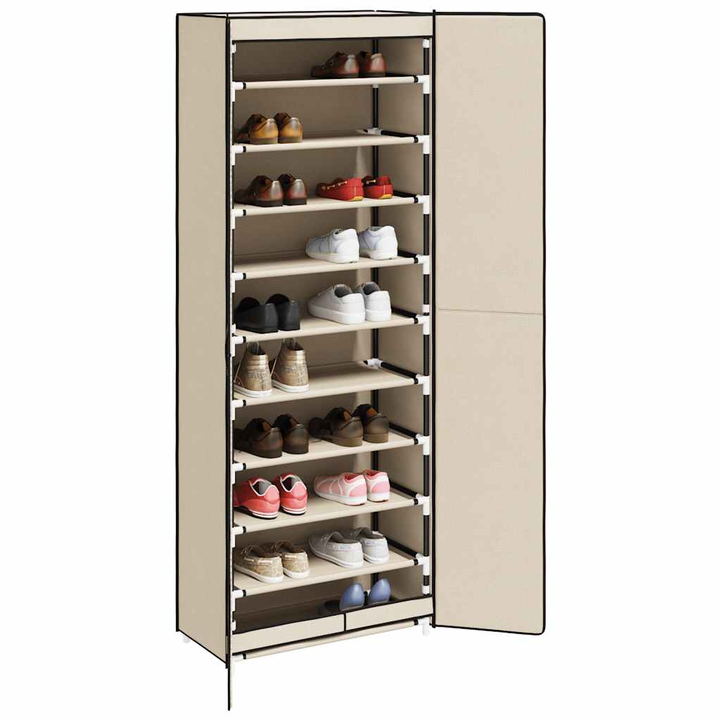 Armoire à chaussures Vidaxl 60x30x166 cm Crème de tissu -colore