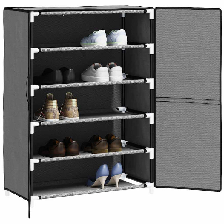 Armoire à chaussures vidaxl 60x28x90 cm tissu gris