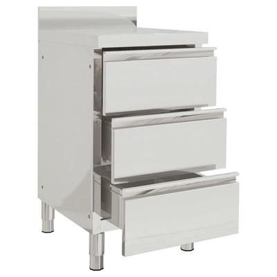 Vidaxl Kitchen Armotboard avec 3 tiroirs en acier inoxydable commercialement