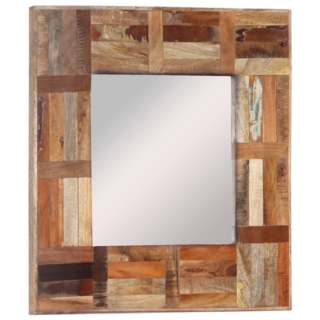 Miroir mural Vidaxl 50x50 cm en bois recyclé solide