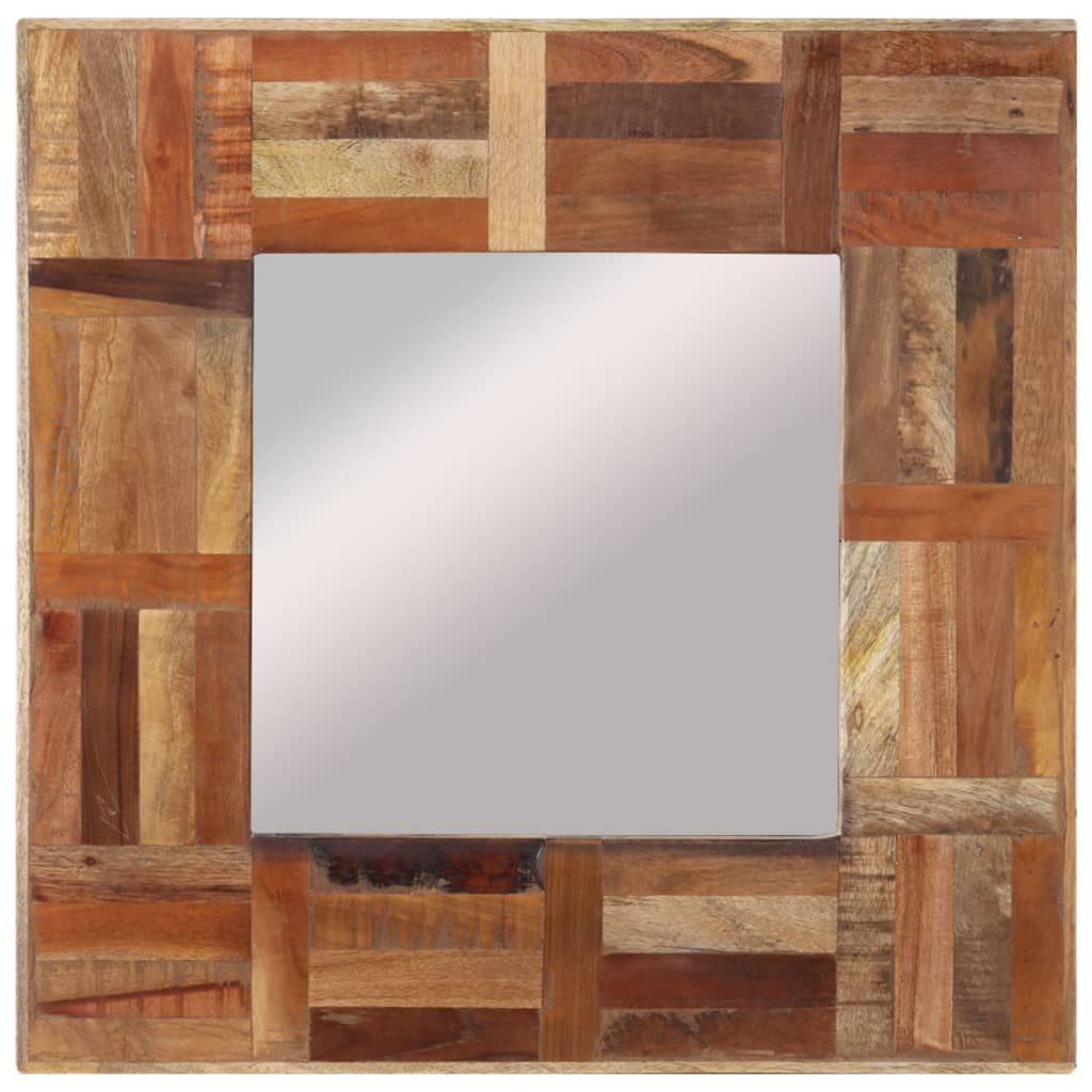Miroir mural Vidaxl 50x50 cm en bois recyclé solide