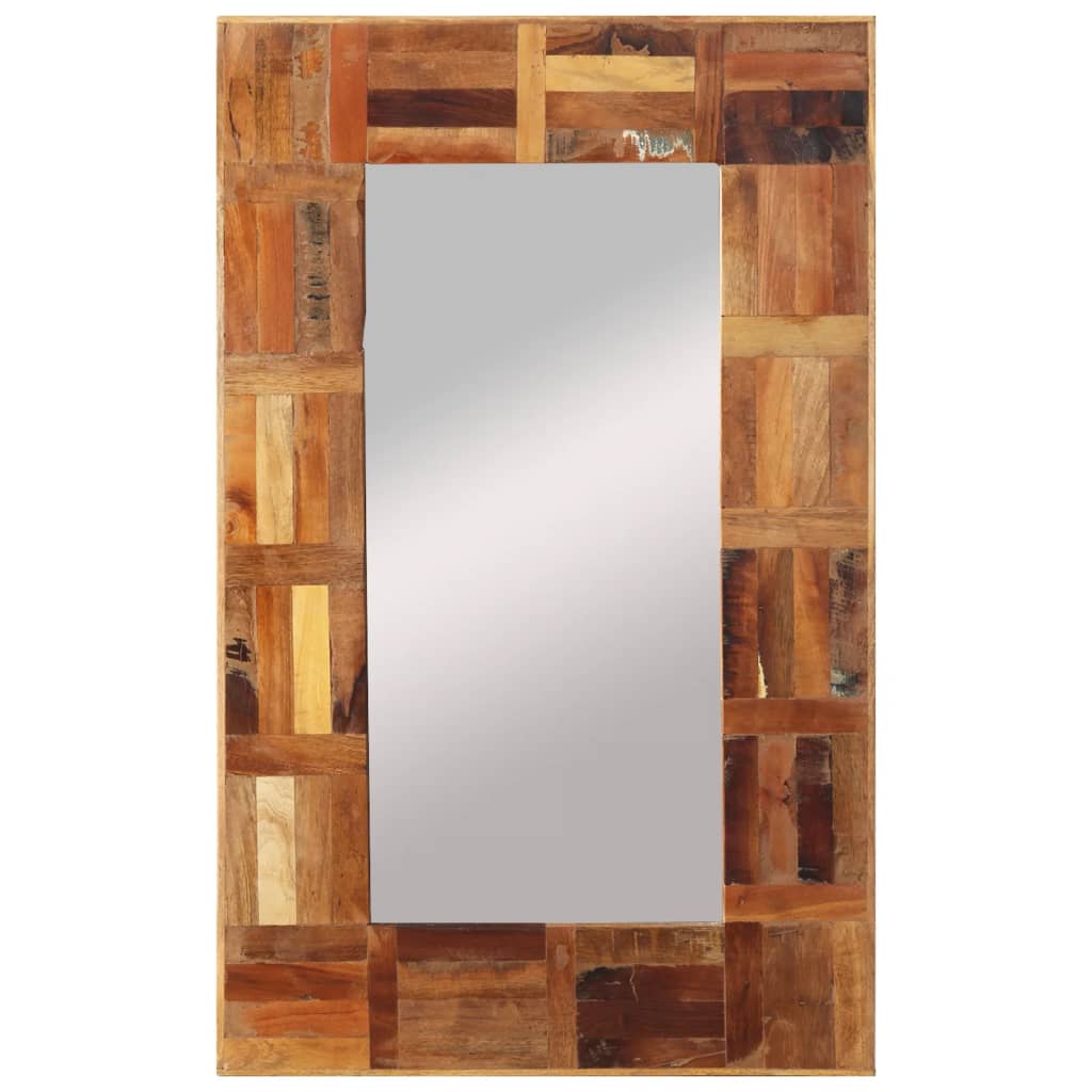 Miroir mural Vidaxl 50x80 cm en bois recyclé solide