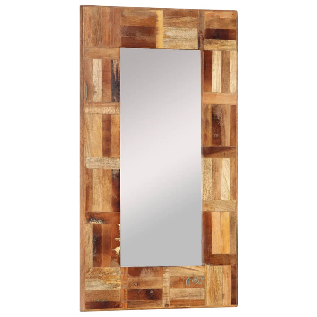 Miroir mural Vidaxl 50x80 cm en bois recyclé solide