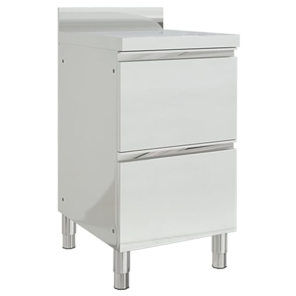 Armoires de cuisine vidaxl commerciales 2 st en acier inoxydable