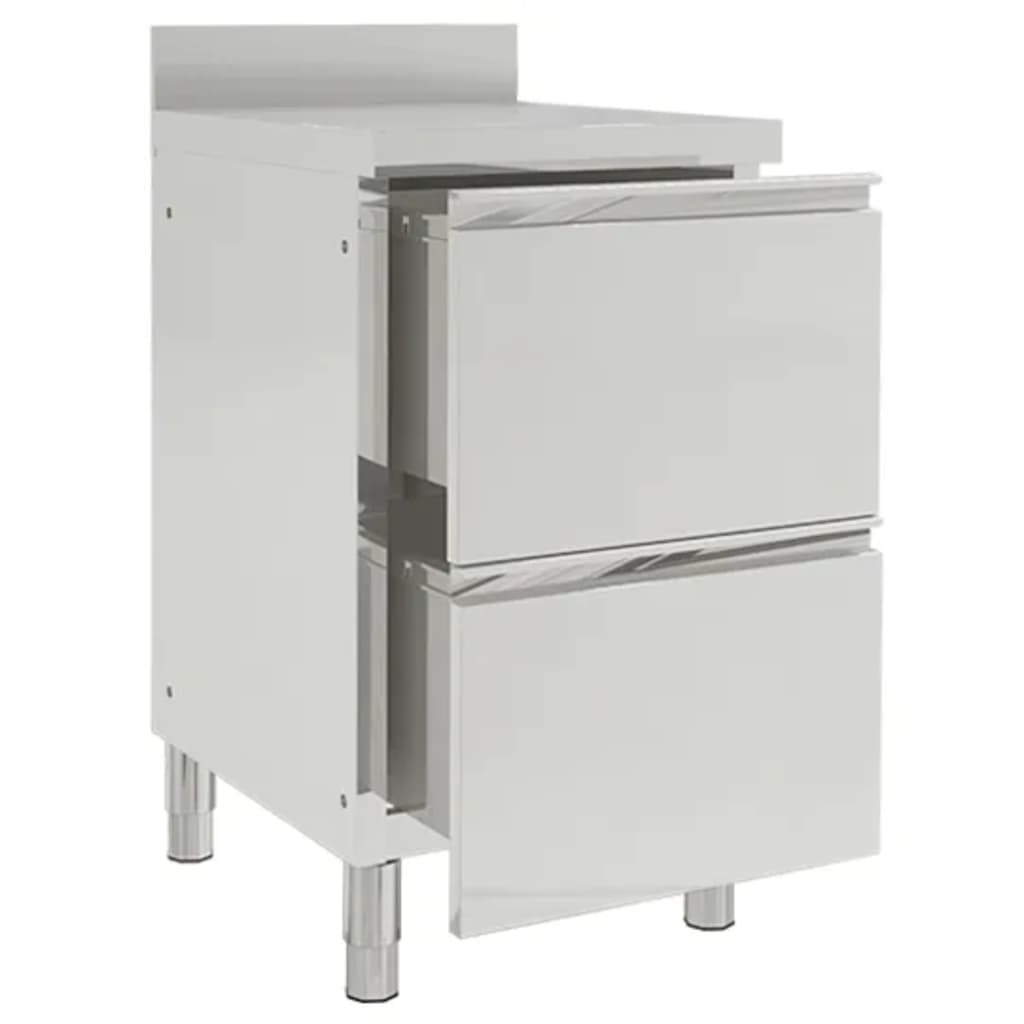 Armoires de cuisine vidaxl commerciales 2 st en acier inoxydable