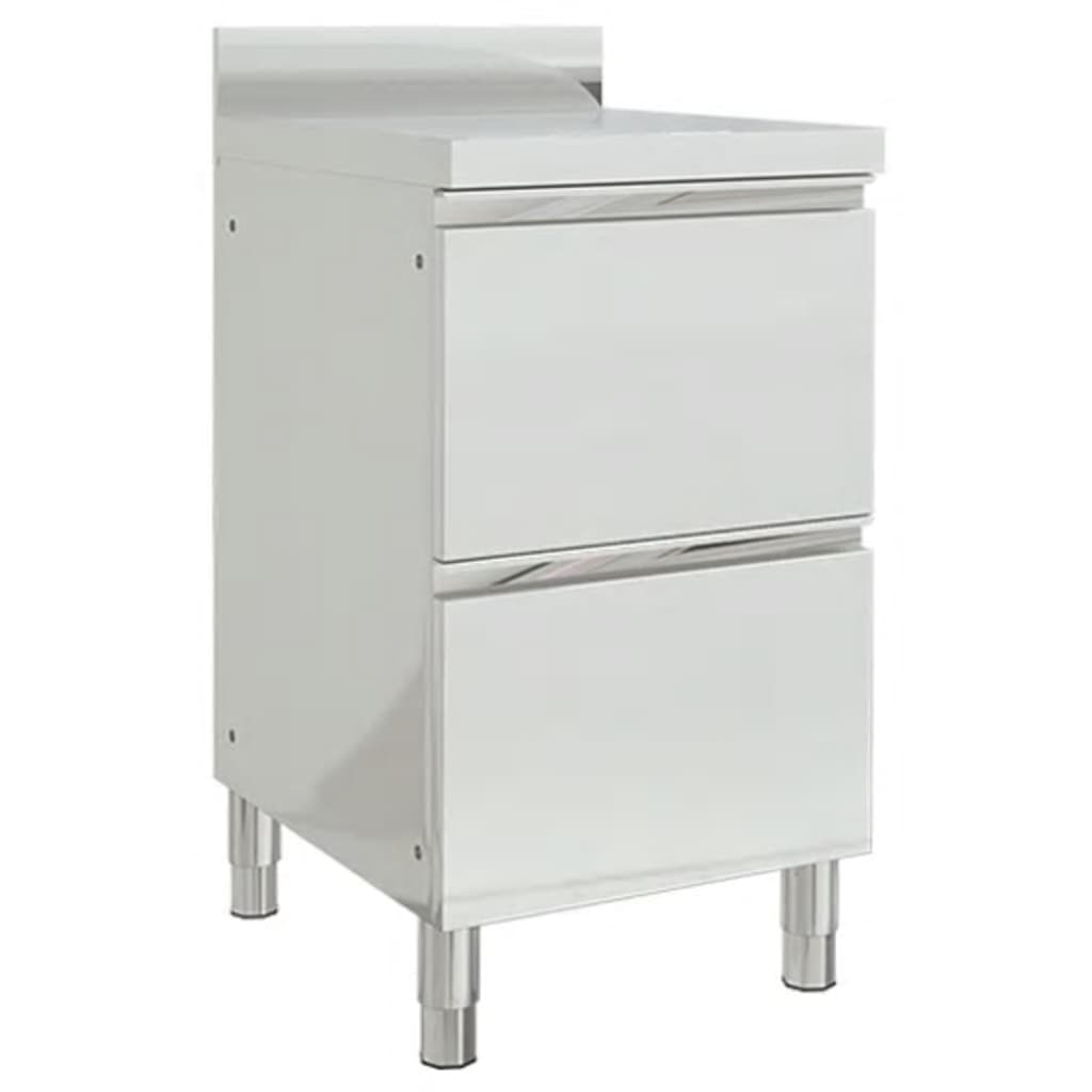 Armoires de cuisine vidaxl commerciales 2 st en acier inoxydable