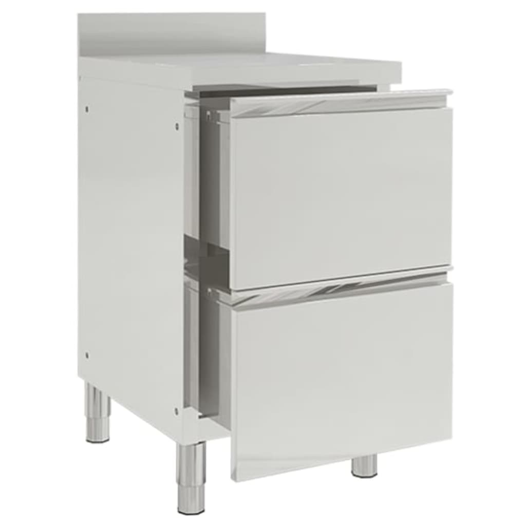 Armoires de cuisine vidaxl commerciales 2 st en acier inoxydable