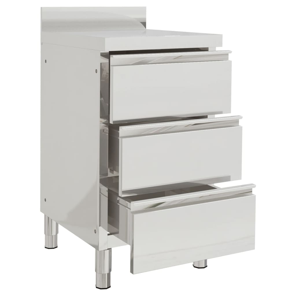 Armoires de cuisine vidaxl commerciales 2 st en acier inoxydable
