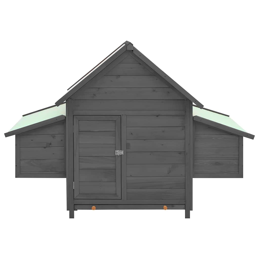 Vidaxl Chicken Coop 150x96x110 cm Porage solide gris et blanc