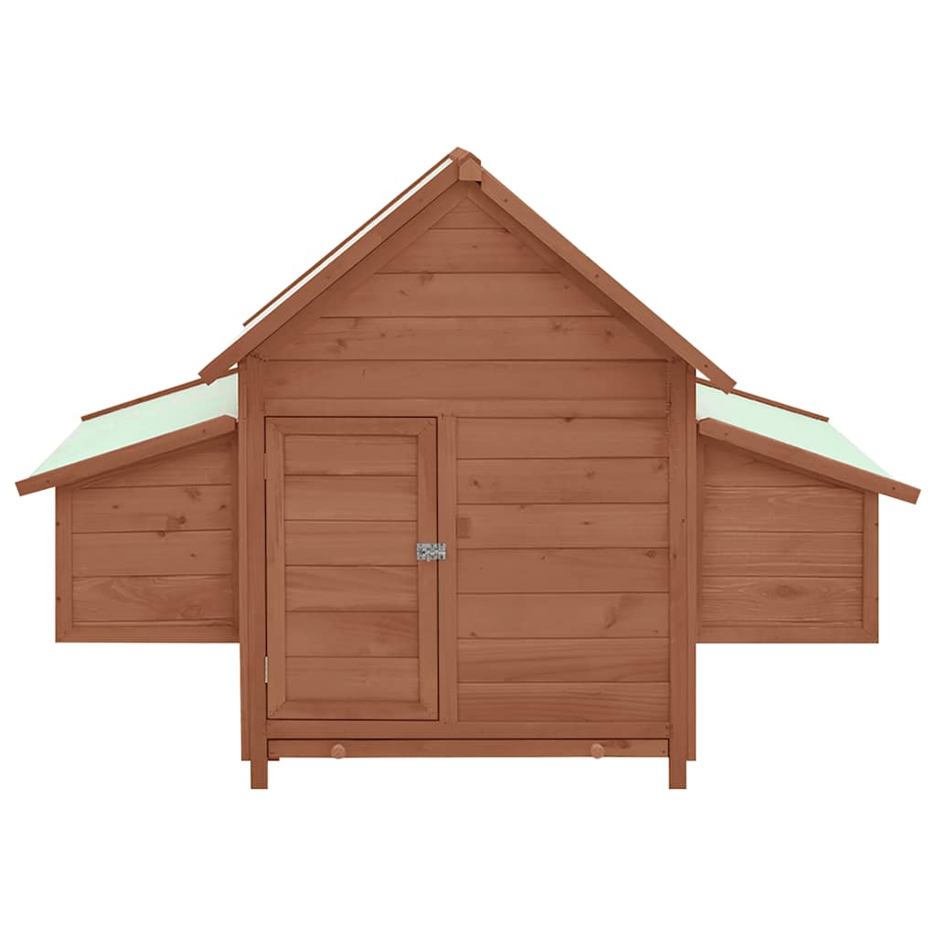 Vidaxl Chicken Coop 150x96x110 cm Pine solide-bois Mocha -colore et blanc