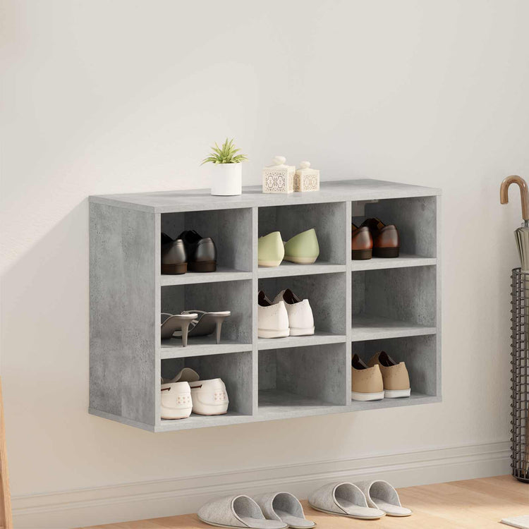 Vidaxl meuble à chaussures gris béton 77,5 x 30 x 51 cm bois d'ingénierie