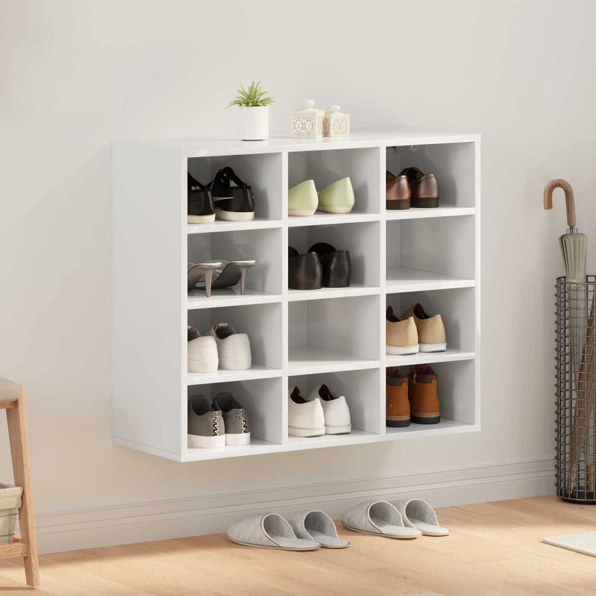 Vidaxx armoire à chaussures avec étagère blanc 77,5 x 30 x 67 cm bois d'ingénierie
