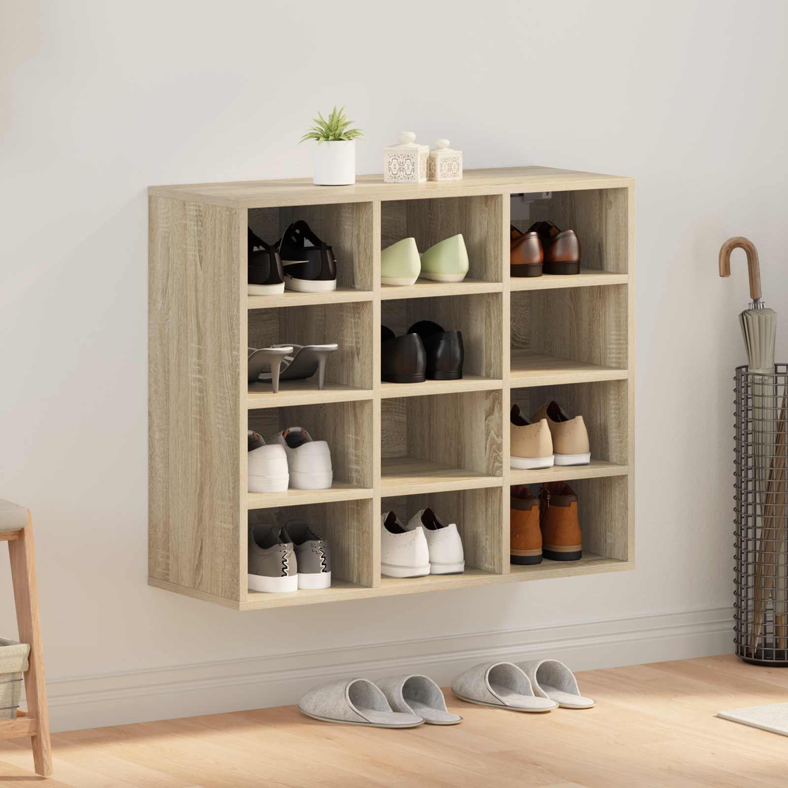 Vidaxl armoire à chaussures chêne sonoma 77,5 x 30 x 67 cm bois d'ingénierie