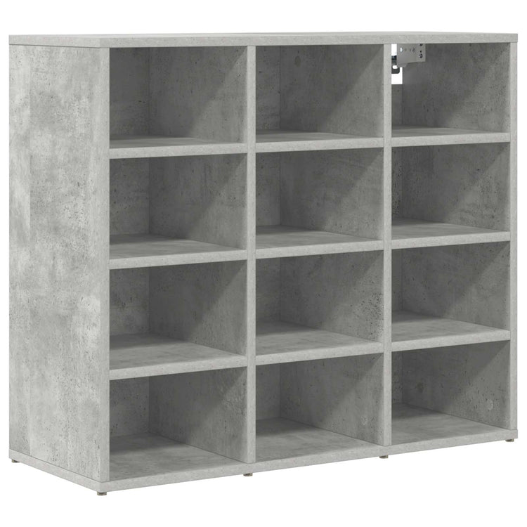 Vidaxl armoire à chaussures gris béton 77,5 x 30 x 67 cm bois fini