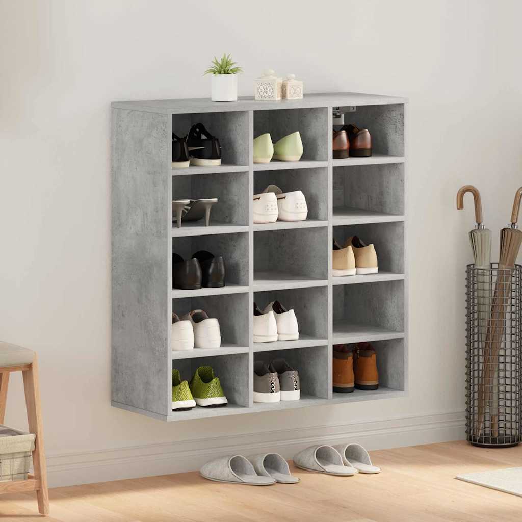 Vidaxl meuble à chaussures gris béton 77,5 x 30 x 83,5 cm bois d'ingénierie