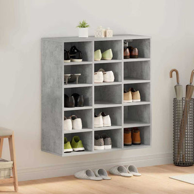 Vidaxl meuble à chaussures gris béton 77,5 x 30 x 83,5 cm bois d'ingénierie