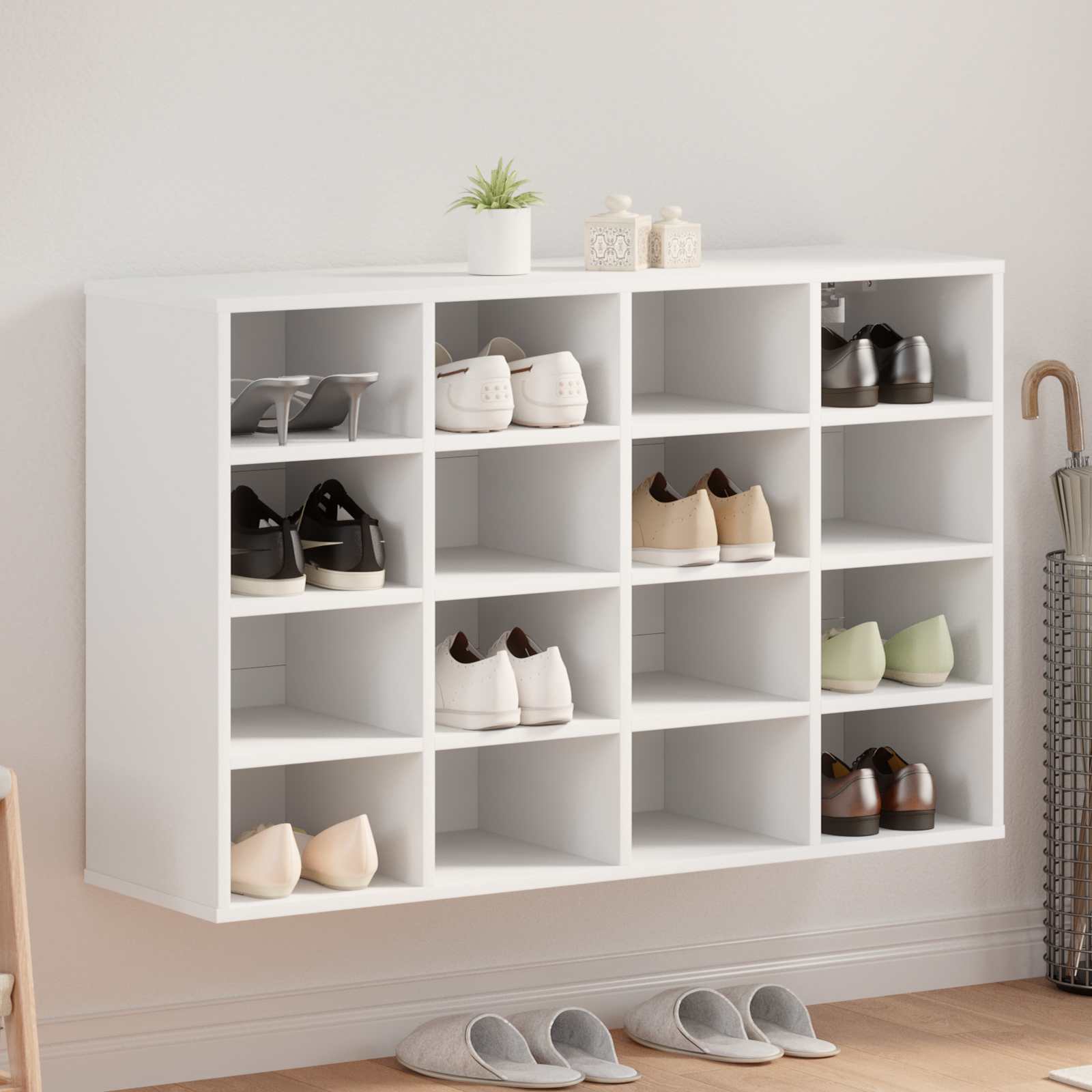 VidaXL armoire à chaussures avec étagère blanc 103 x 30 x 67 cm bois d'ingénierie