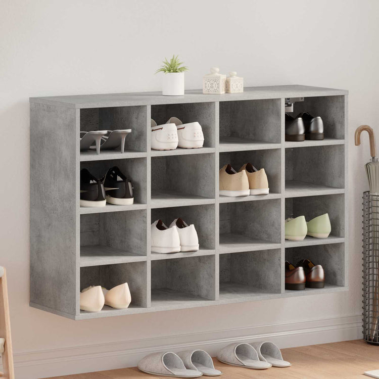Vidaxl armoire à chaussures avec étagère gris béton 103 x 30 x 67 cm bois d'ingénierie