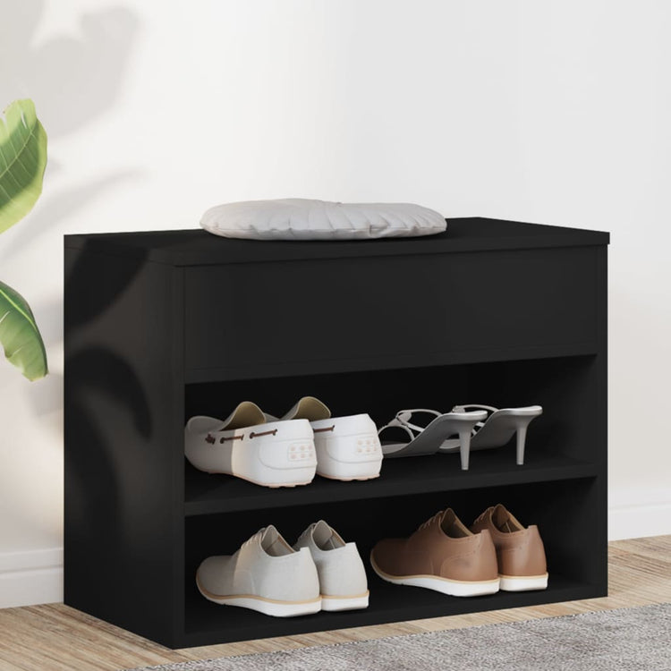 Vidaxl Chaussures Banque 60x30x45 cm Black Properted Black