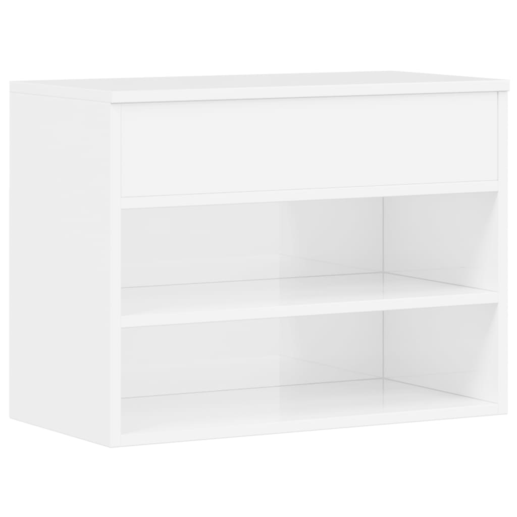Vidaxl Chaussures Banque 60x30x45 cm en bois transformé haut brillant blanc