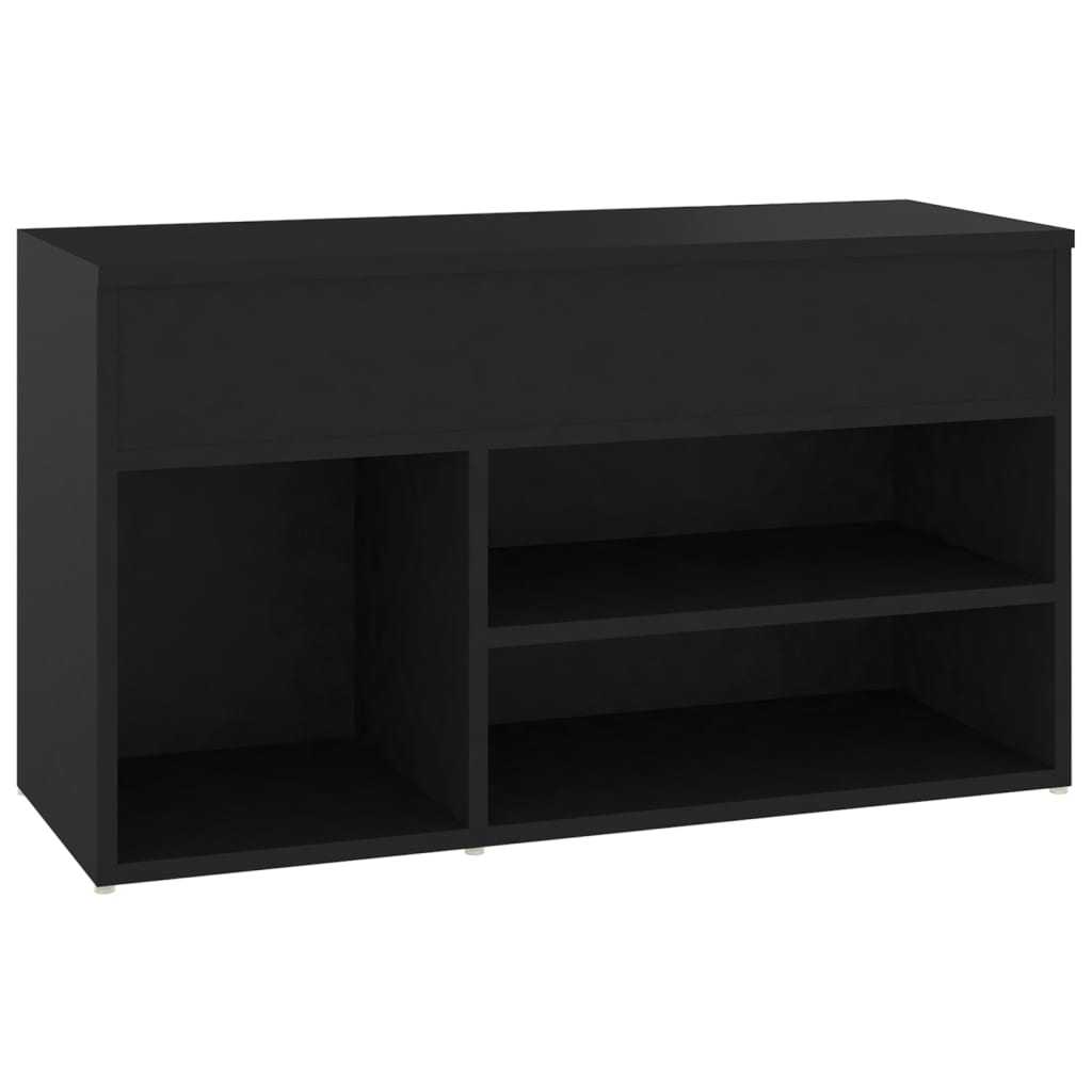 Canapé de chaussure vidaxl 80x30x45 cm en bois transformé noir