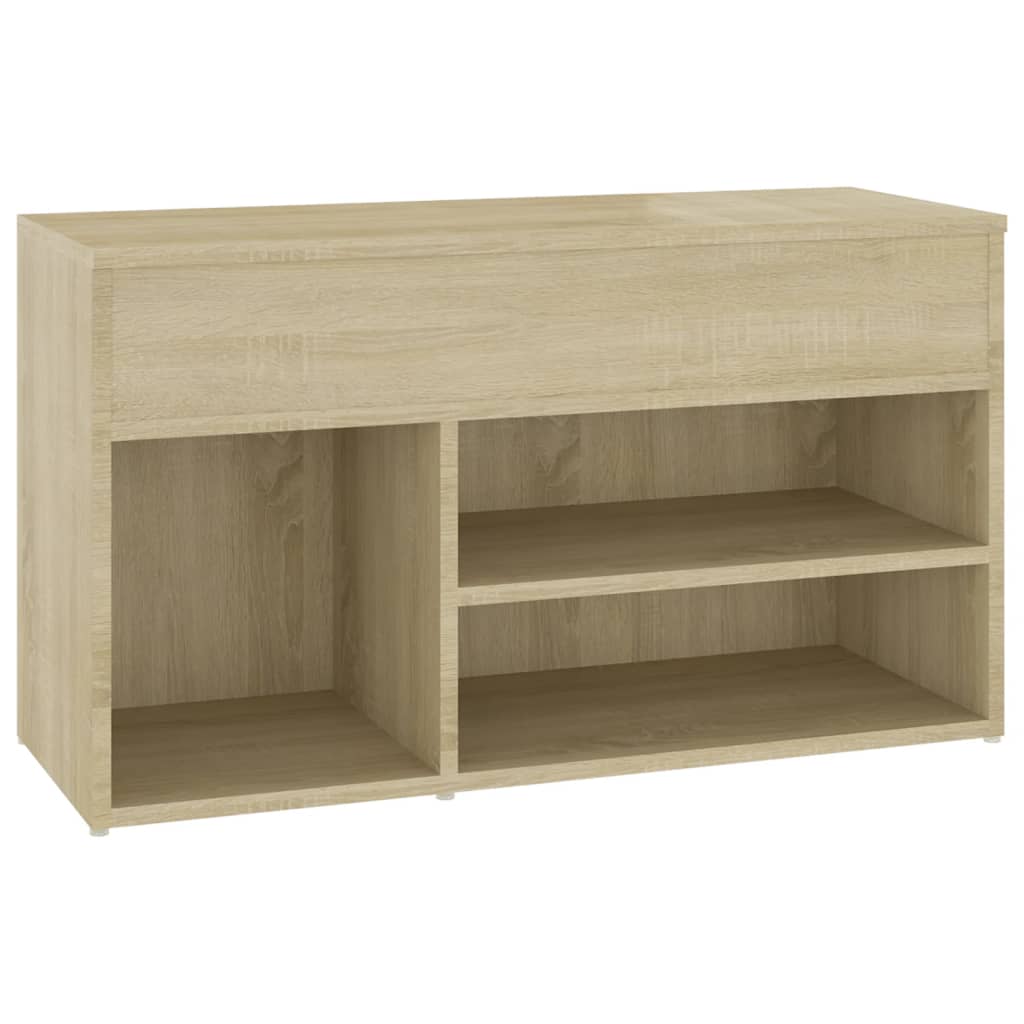 Canapé de chaussure vidaxl 80x30x45 cm en bois de bois de bois de chêne sonoma coloré